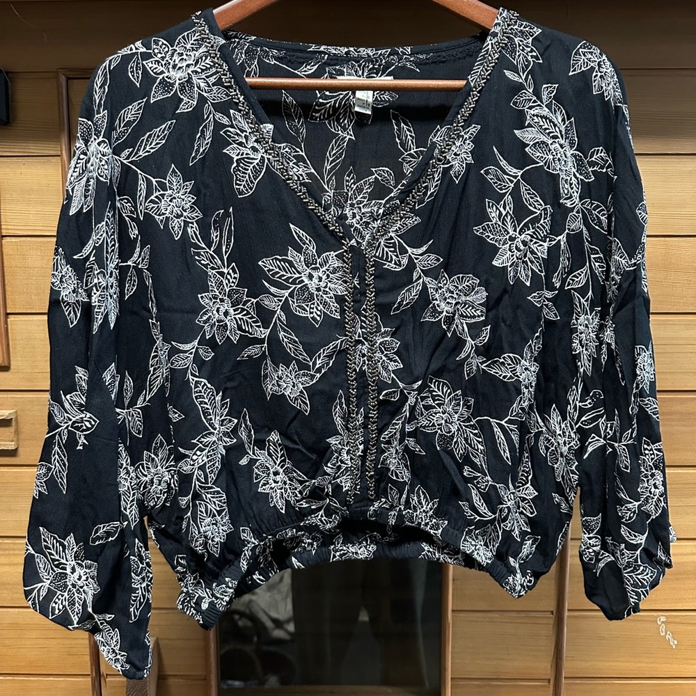 Amuse Beaded Cropped Top